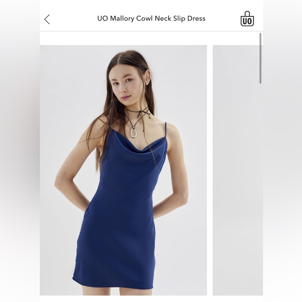Urban Outfitters Satin Navy Dress